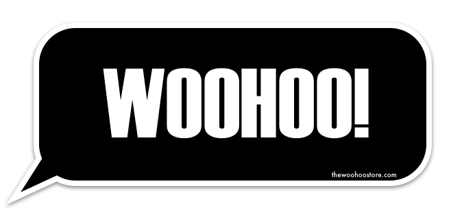 Classic Black WOOHOO! Sticker